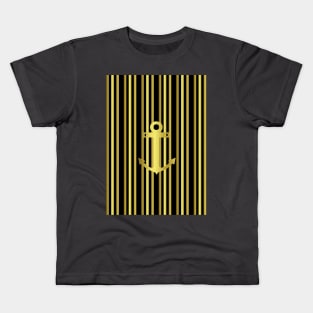 NAUTICAL Gold Anchor Kids T-Shirt